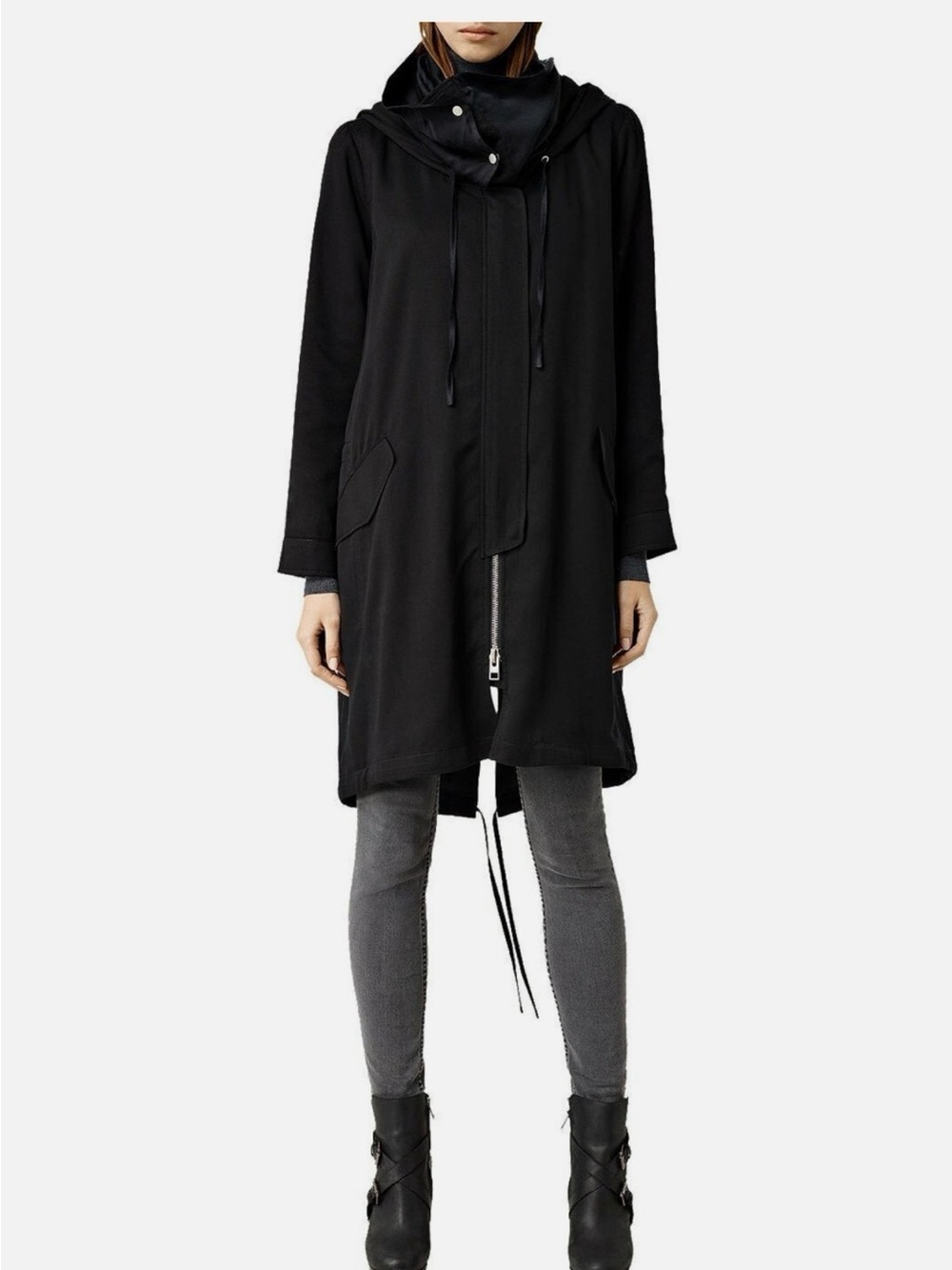 AllSaints Black Kaito Parka